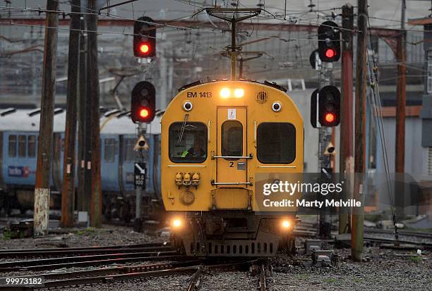Tranzmetro train enters Wellington Railway Station on May 19, 2010 in Wellington, New Zealand. Finance Minister Bill English will deliver the 2010...