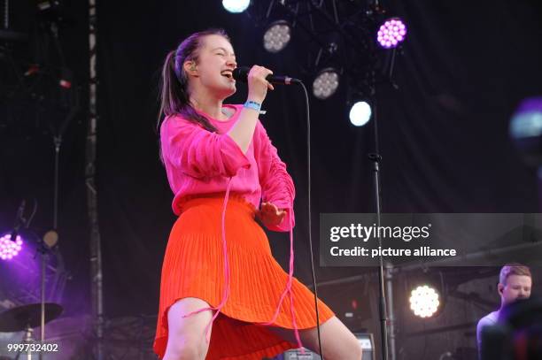 The Norwegian singer Sigrid Solbakk Raabe performs at the Oyafestival in Oslo, Norway, 10 August 2017. Sigrid's debut song 'Don't kill my vibe'...