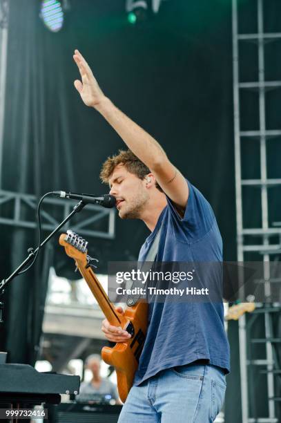 Anthony West of Oh Wonder performs on Day 3 of Forecastle Music Festival on July 15, 2018 in Louisville, Kentucky.