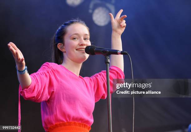 The Norwegian singer Sigrid Solbakk Raabe performs at the Oyafestival in Oslo, Norway, 10 August 2017. Sigrid's debut song 'Don't kill my vibe'...