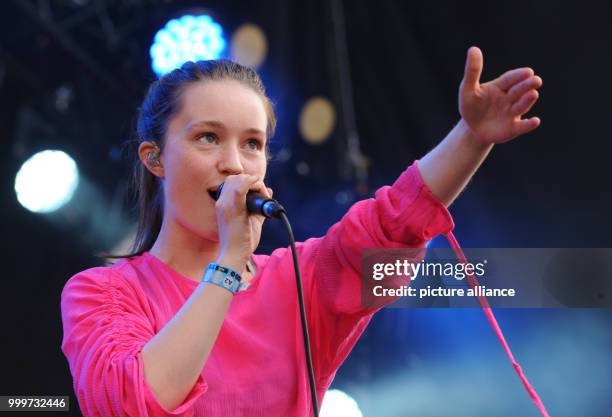 The Norwegian singer Sigrid Solbakk Raabe performs at the Oyafestival in Oslo, Norway, 10 August 2017. Sigrid's debut song 'Don't kill my vibe'...