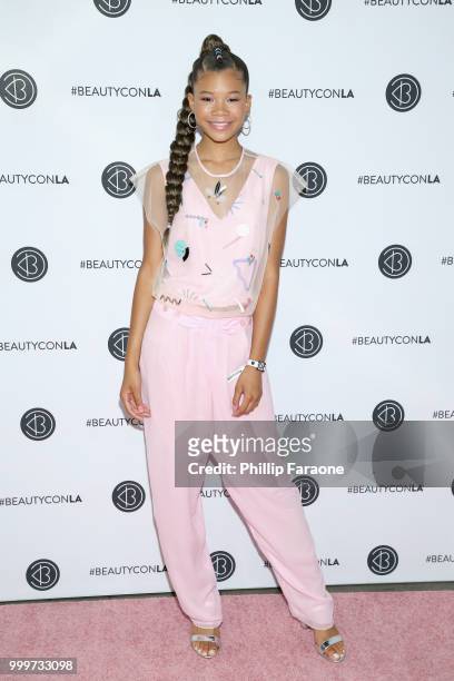 Storm Reid attends the Beautycon Festival LA 2018 at the Los Angeles Convention Center on July 15, 2018 in Los Angeles, California.