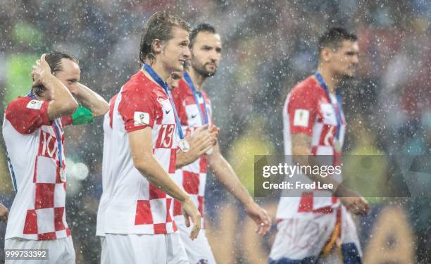 Luka Modric of Croatia reacts at the end of of the 2018 FIFA World Cup Russia Final between France and Croatia at Luzhniki Stadium on July 15, 2018...