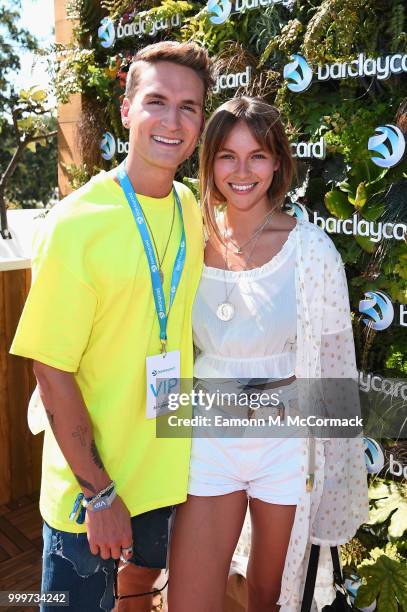 Emma Louise Connolly and Oliver Proudlock attends as Barclaycard present British Summer Time Hyde Park at Hyde Park on July 15, 2018 in London,...