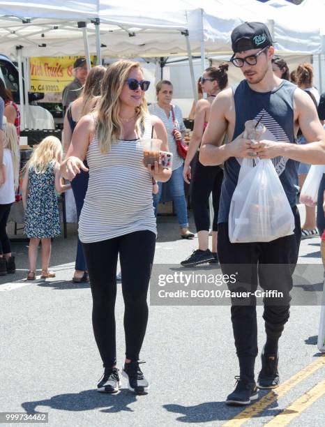 Hilary Duff and Matthew Koma are seen on July 15, 2018 in Los Angeles, California.