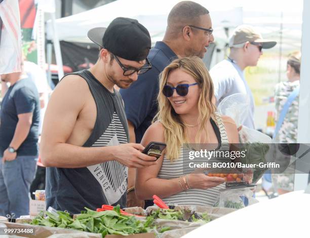 Matthew Koma and Hilary Duff are seen on July 15, 2018 in Los Angeles, California.