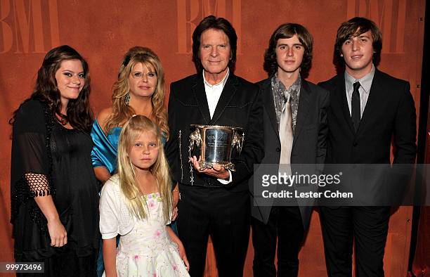 Musician John Fogerty , daughters Lyndsay Fogerty, Kelsy Fogerty, wife Julie Fogerty, sons Tyler Fogerty and Shane Fogerty attend the 58th Annual BMI...