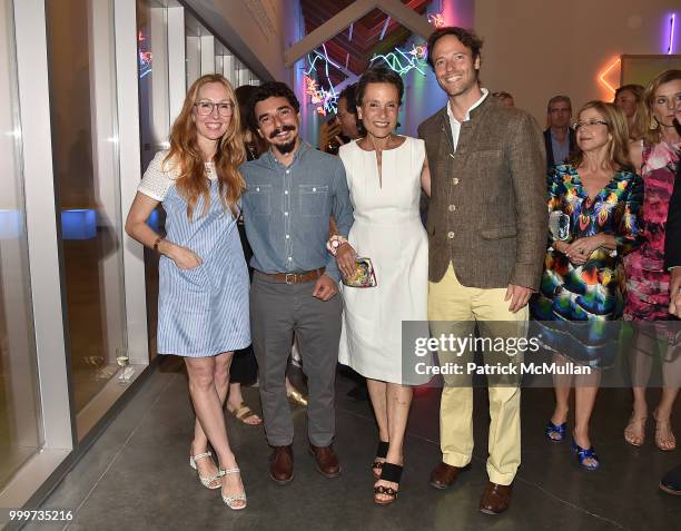 Andrea Grover, Rafael Alonso, Christina MacDonald and Alex MacDonald attend the Parrish Art Museum Midsummer Party 2018 at Parrish Art Museum on July...