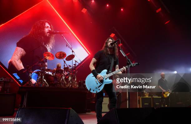Foo Fighters perform on stage during their "Concrete and Gold" tour at Northwell Health at Jones Beach Theater on July 14, 2018 in Wantagh, New York.