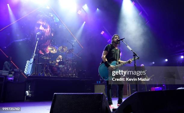 Foo Fighters perform on stage during their "Concrete and Gold" tour at Northwell Health at Jones Beach Theater on July 14, 2018 in Wantagh, New York.