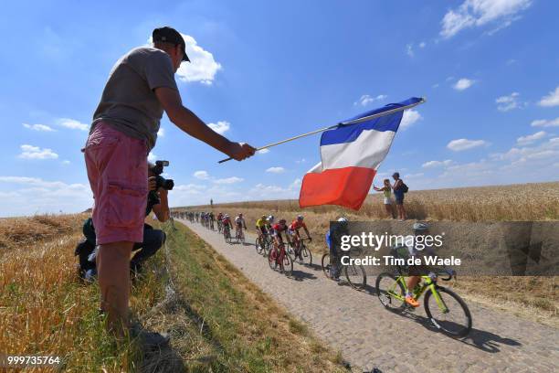 Peloton / Landscape / Fans / Public / during the 105th Tour de France 2018, Stage 9 a 156,5 stage from Arras Citadelle to Roubaix on July 15, 2018 in...