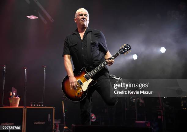 Pat Smear of Foo Fighters performs on stage during their "Concrete and Gold" tour at Northwell Health at Jones Beach Theater on July 14, 2018 in...