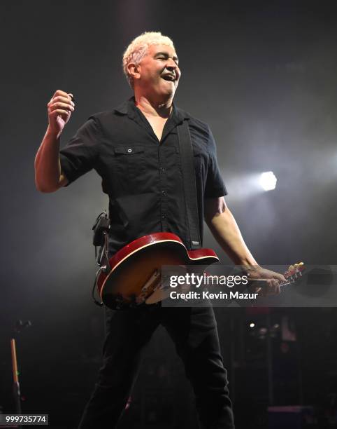 Pat Smear of Foo Fighters performs on stage during their "Concrete and Gold" tour at Northwell Health at Jones Beach Theater on July 14, 2018 in...