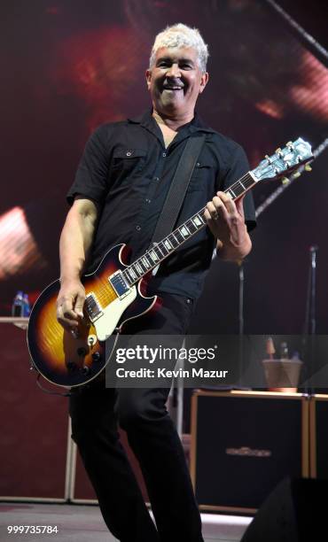 Pat Smear of Foo Fighters performs on stage during their "Concrete and Gold" tour at Northwell Health at Jones Beach Theater on July 14, 2018 in...