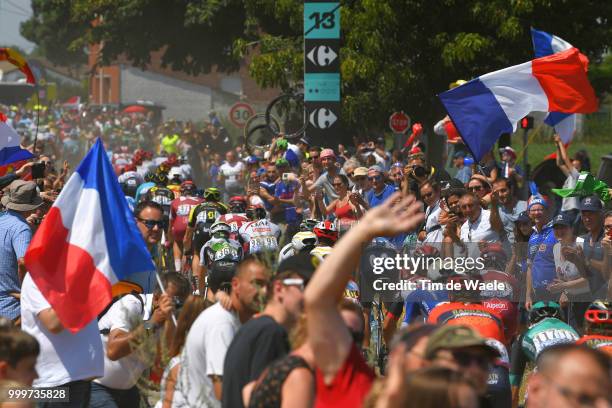 Peloton / Auberchicourt Cobblestones / Public / Fans / Landscape / during the 105th Tour de France 2018, Stage 9 a 156,5 stage from Arras Citadelle...