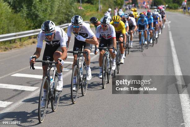 Gianni Moscon of Italy and Team Sky / Luke Rowe of Great Britain and Team Sky / Michal Kwiatkowski of Poland and Team Sky / Greg Van Avermaet of...