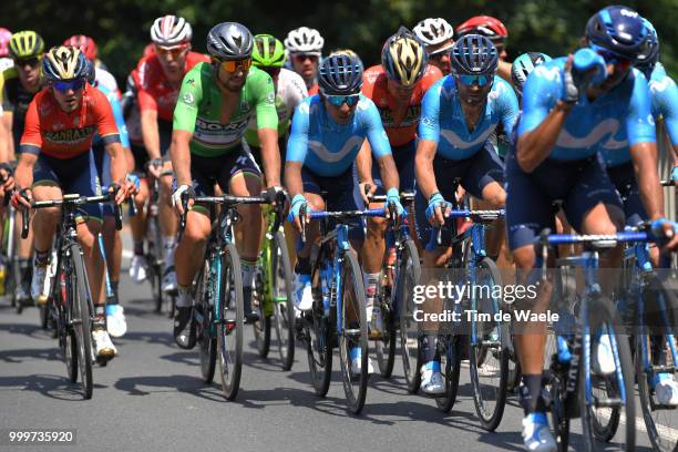 Nairo Quintana of Colombia and Movistar Team / Alejandro Valverde of Spain and Movistar Team / Peter Sagan of Slovakia and Team Bora Hansgrohe Green...