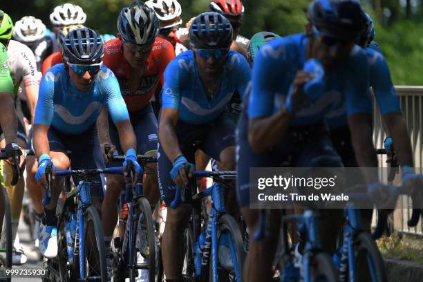 Nairo Quintana of Colombia and Movistar Team / Alejandro Valverde of Spain and Movistar Team / Peter Sagan of Slovakia and Team Bora Hansgrohe Green...