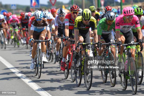 Luke Durbridge of Australia and Team Mitchelton-Scott / Peter Sagan of Slovakia and Team Bora Hansgrohe Green Sprint Jersey / Sep Vanmarcke of...