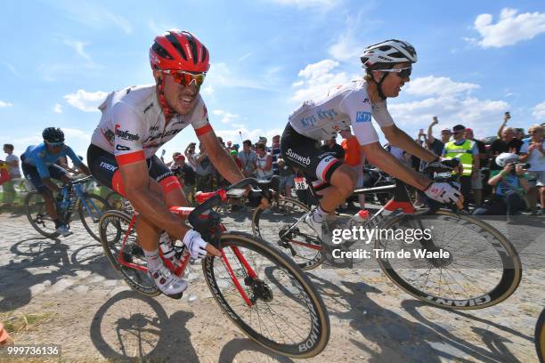 John Degenkolb of Germany and Team Trek Segafredo / Soren Kragh Andersen of Denmark and Team Sunweb White Best Young Riders Jersey / during the 105th...