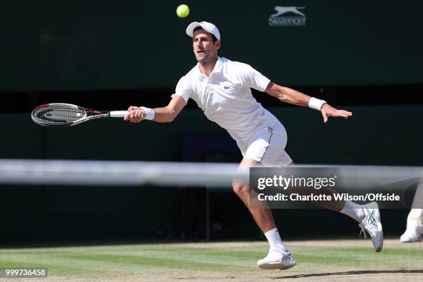 Mens Singles Final - Novak Djokovic v Kevin Anderson - Novak Djokovic at All England Lawn Tennis and Croquet Club on July 15, 2018 in London, England.