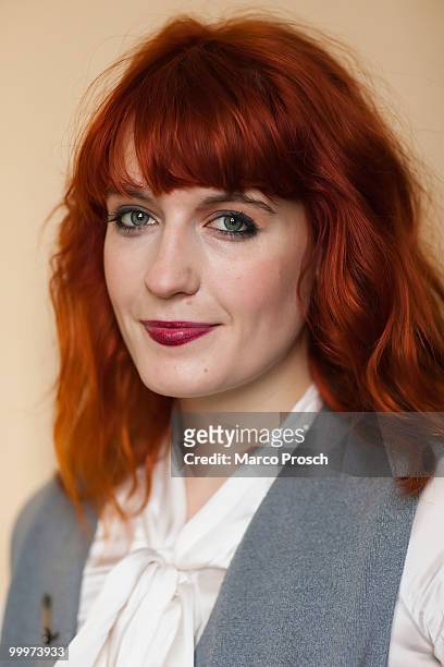 Florence Welch of Florence And The Machine poses backstage at Anker Leipzig on May 18, 2010 in Leipzig, Germany.