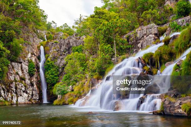 cachoeira da capivara - alto paraíso, goiás - chapada dos veadeiros - goias stock-fotos und bilder