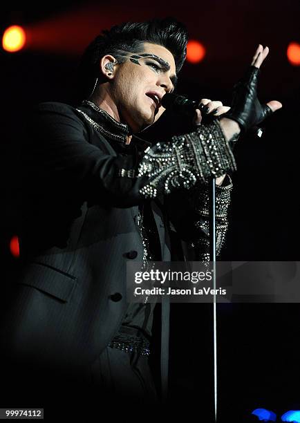 Adam Lambert performs at KIIS FM's 2010 Wango Tango concert at Staples Center on May 15, 2010 in Los Angeles, California.