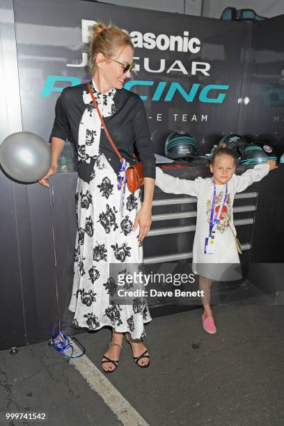Uma Thurman and daughter Luna Thurman-Busson attend the Formula E 2018 Qatar Airways New York City E-Prix, the double header season finale of the...