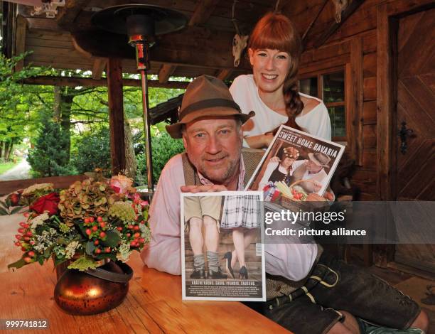 German composer Harold Faltermeyer and his daughter Bianca pose for a portrait at a presentation of the former's new book 'Sweet Home Bavaria' in...