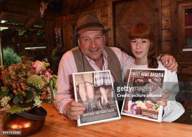 German composer Harold Faltermeyer and his daughter Bianca pose for a portrait at a presentation of the former's new book 'Sweet Home Bavaria' in...