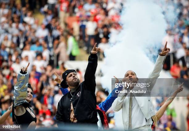 Will Smith , Nicky Jam and Era Istrefi perform ahead of the 2018 FIFA World Cup Russia final match between France and Croatia at the Luzhniki Stadium...