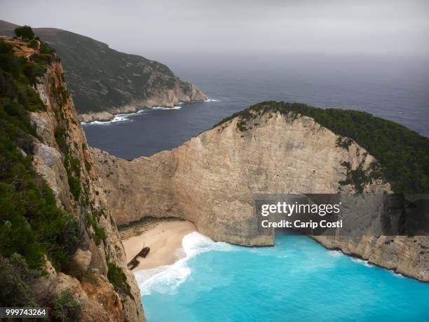 winter at navagio beach - navagio stock pictures, royalty-free photos & images