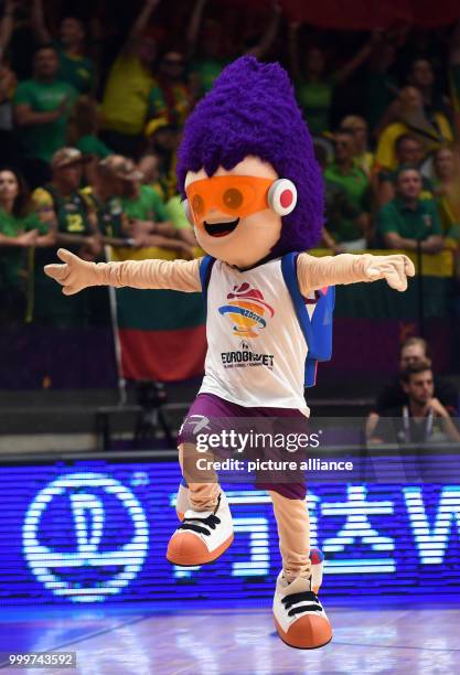 Mascot Sam Dunk in action during the EuroBasket 2017 Group B game between the Lithuania and Germany at the Tel Aviv Arena, in Tel Aviv, Israel, 06...