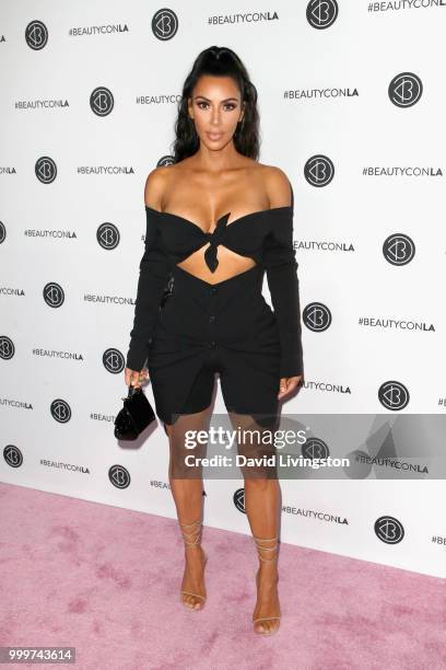 Kim Kardashian West attends the Beautycon Festival LA 2018 at the Los Angeles Convention Center on July 15, 2018 in Los Angeles, California.