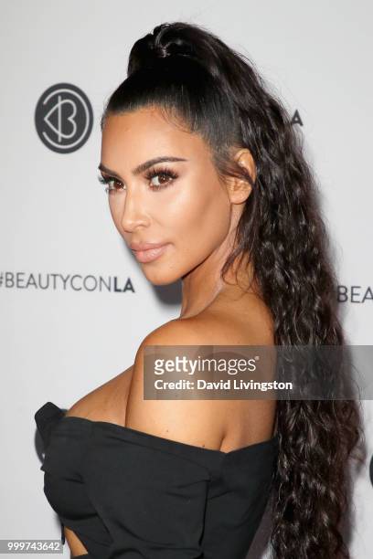 Kim Kardashian West attends the Beautycon Festival LA 2018 at the Los Angeles Convention Center on July 15, 2018 in Los Angeles, California.