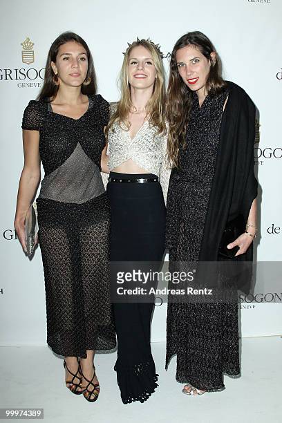 Margherita Missoni, Eugenie Niarchos and Tatiana Santo Domingo attend the de Grisogono party at the Hotel Du Cap on May 18, 2010 in Cap D'Antibes,...