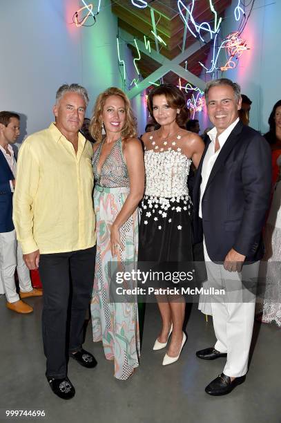 Campion Platt, Tatiana Platt, Lydia Touzet, and Rudy Touzet attend the Parrish Art Museum Midsummer Party 2018 at Parrish Art Museum on July 14, 2018...