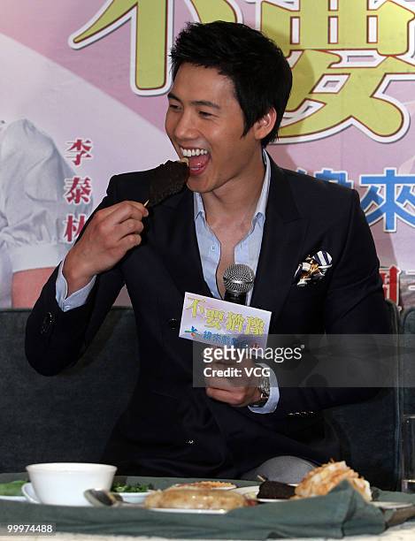 South Korea actor Lee Sang Woo promotes TV Serial 'Don't Hesitate' on May 18, 2010 in Taipei, Taiwan of China.