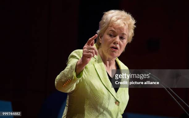 Erika Steinbach, member of the parliament, speaks at an AfD election campaign event in Pforzheim, Germany, 06 September 2017. Photo: Sebastian...