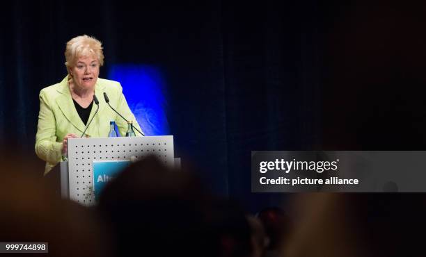 Erika Steinbach, member of the parliament, speaks at an AfD election campaign event in Pforzheim, Germany, 06 September 2017. Photo: Sebastian...