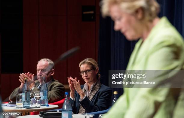 Alexander Gauland and Alice Weidel, candidates in the upcoming federal election in Germany for the populist-nationalist Alternative for Germany...