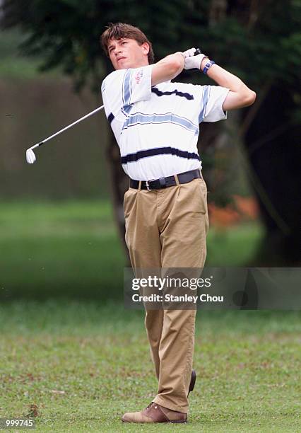 Robert Jan Derksen of Holland in action during the first day of the Davidoff Nations Cup held at the Royal Selangor Golf Club, Kuala Lumpur,...