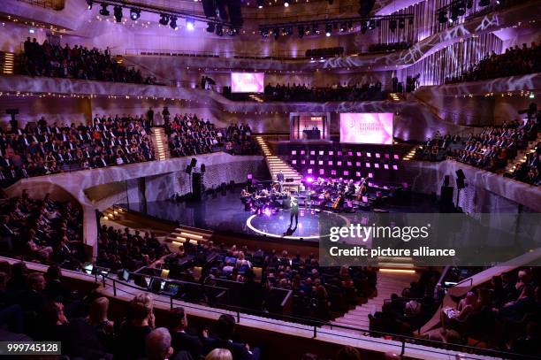 Wincent Weiss performs at the German Radio Award 2017 at the plaza of the Elbphilharmonie concert hall in Hamburg, Germany, 7 September 2017. The...