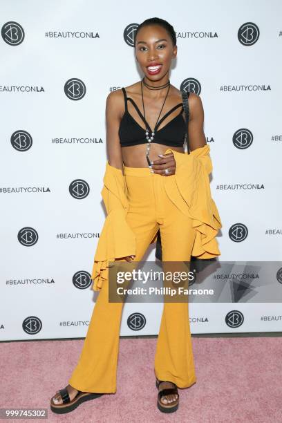 Carrie Bernans attends the Beautycon Festival LA 2018 at the Los Angeles Convention Center on July 15, 2018 in Los Angeles, California.
