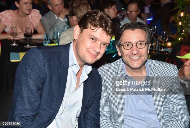 Michael Macaulay and Benjamin Doller attend the Parrish Art Museum Midsummer Party 2018 at Parrish Art Museum on July 14, 2018 in Water Mill, New...