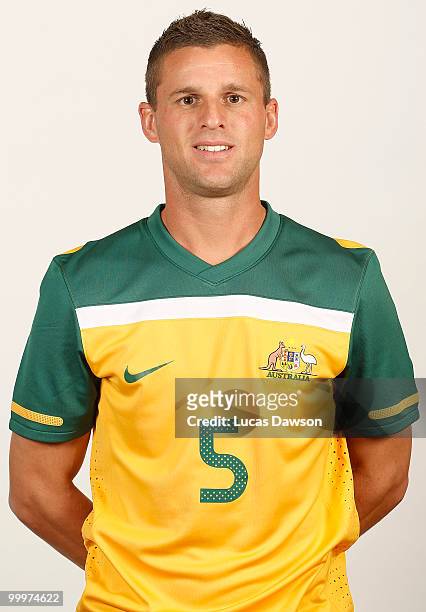 Jason Culina of Australia poses for a portrait during an of Australian Socceroos portrait session at Park Hyatt on May 19, 2010 in Melbourne,...