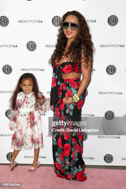 Royalty Brown and Nia Amey attend the Beautycon Festival LA 2018 at the Los Angeles Convention Center on July 15, 2018 in Los Angeles, California.