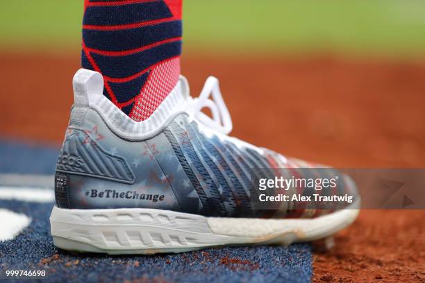 Detailed view of cleats during the SiriusXM All-Star Futures Game at Nationals Park on Sunday, July 15, 2018 in Washington, D.C.