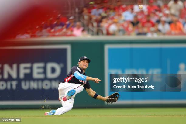 Carter Kieboom of Team USA fields the ball during the SiriusXM All-Star Futures Game at Nationals Park on Sunday, July 15, 2018 in Washington, D.C.